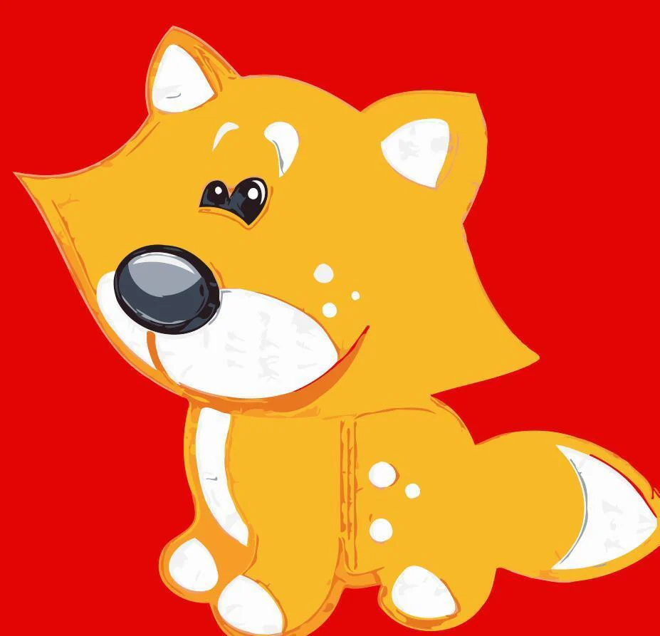 Children Painting kit Little fox and red background
