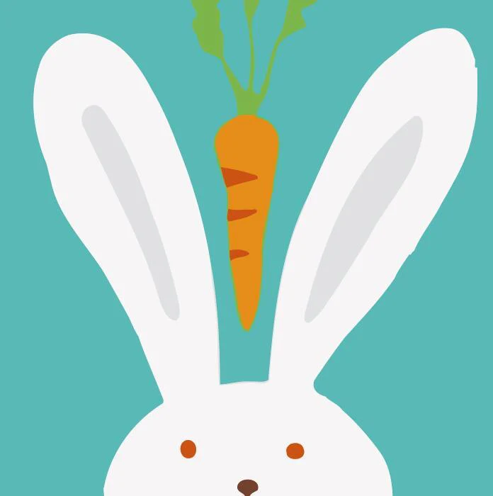 Children Painting kit Rabbit and carrot in the air