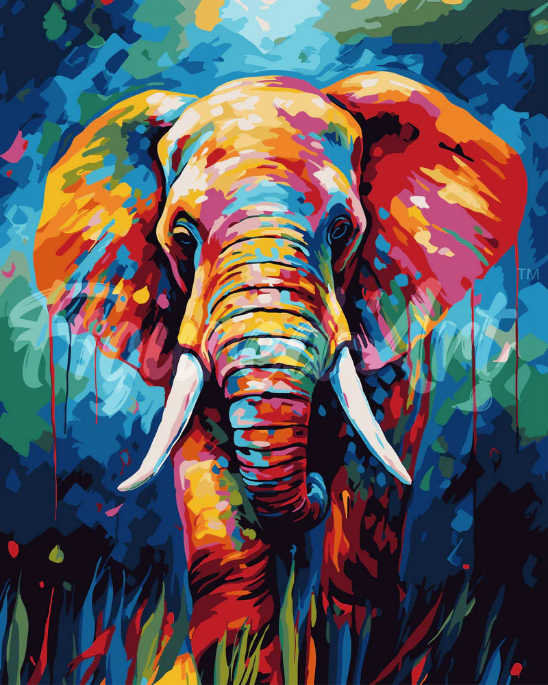 Colourful Abstract Elephant