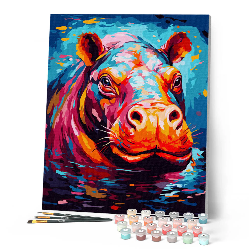 Colourful Abstract Hippo - Image 2