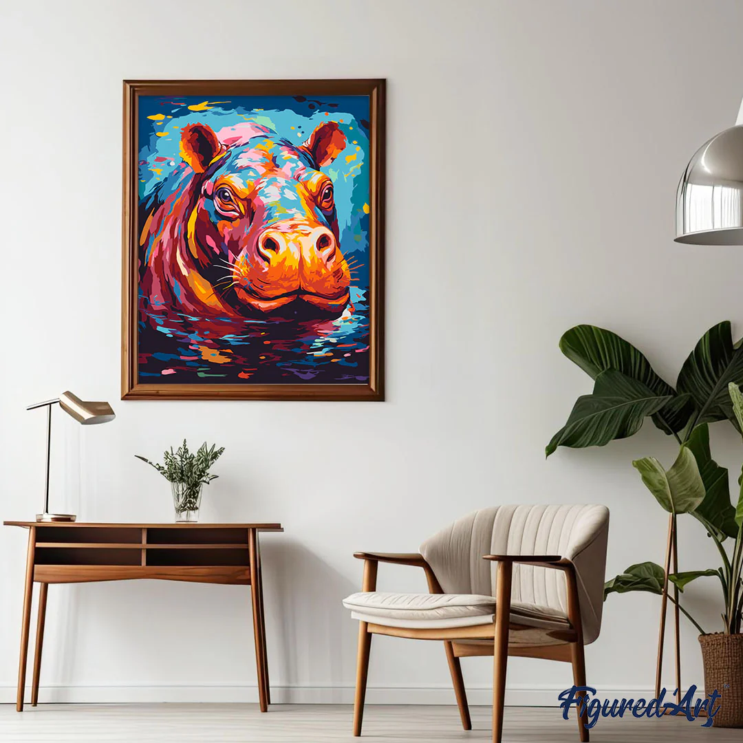 Colourful Abstract Hippo - Image 3