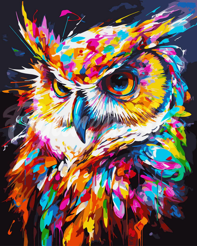 Colourful Abstract Owl