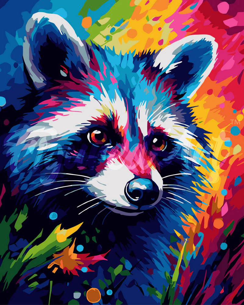 Colourful Abstract Raccoon
