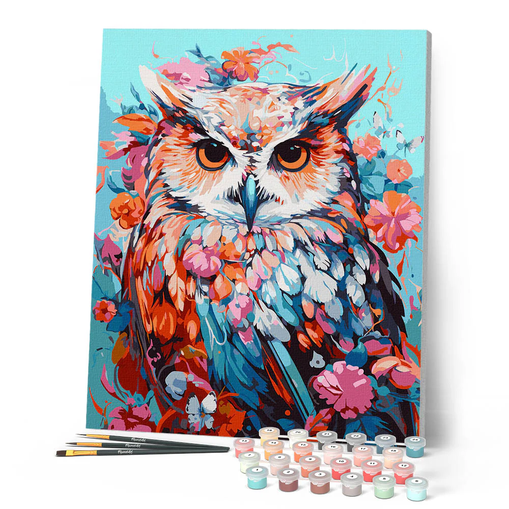 Colourful Owl in Bloom - Image 2