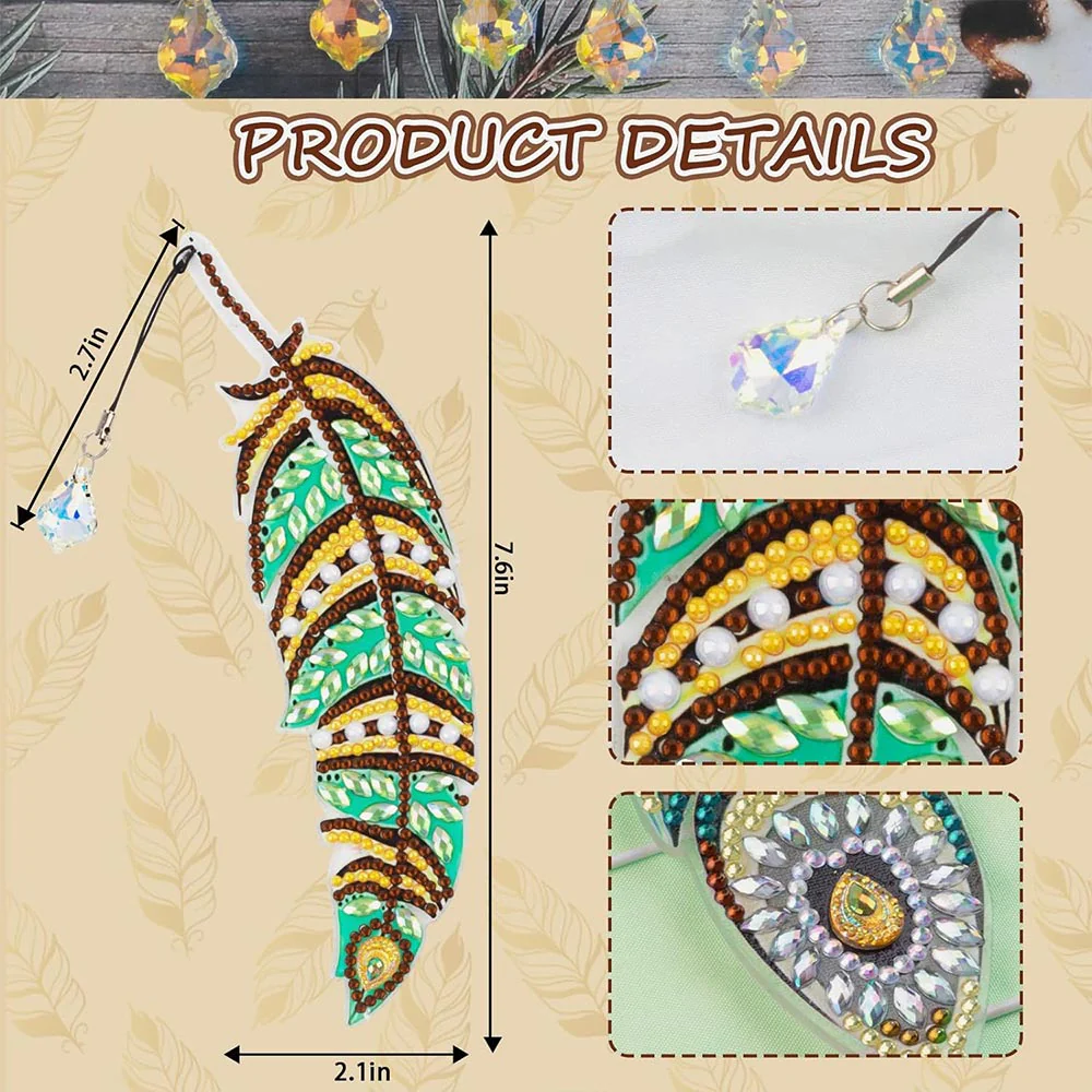 Diamond Painting 6x Bookmark - Feather - Image 5