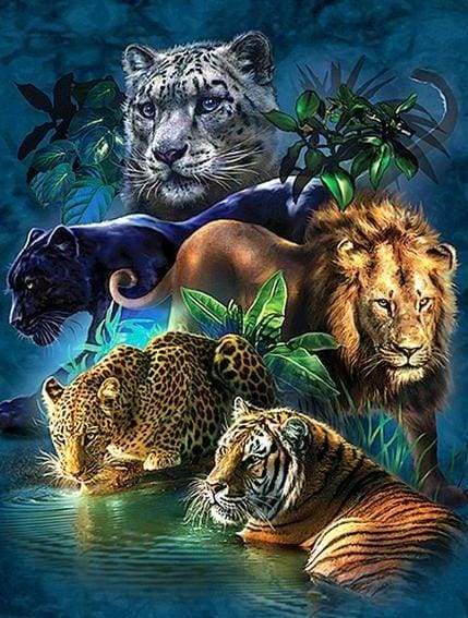 Diamond Painting - Animals of the Jungle 40x50cm canvas already framed
