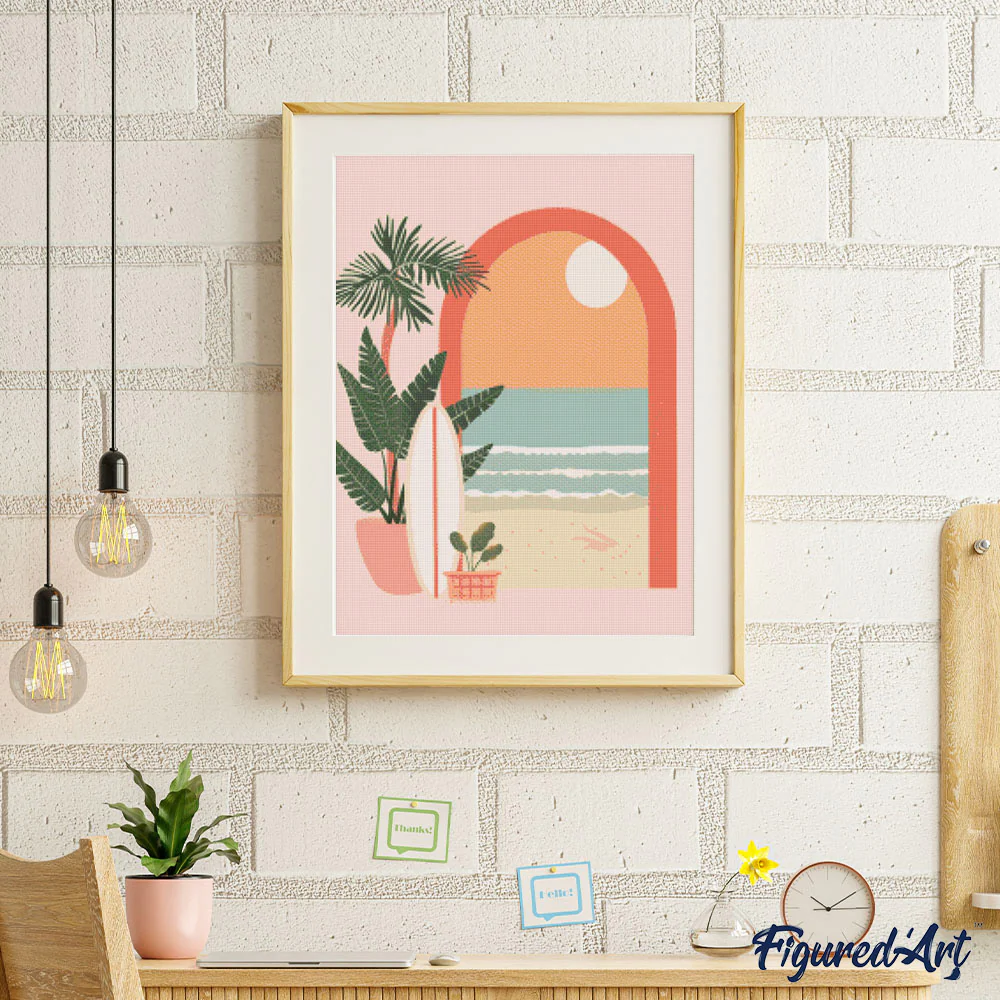 Diamond Painting - Archway to the Sea 40x50cm canvas already framed - Image 2