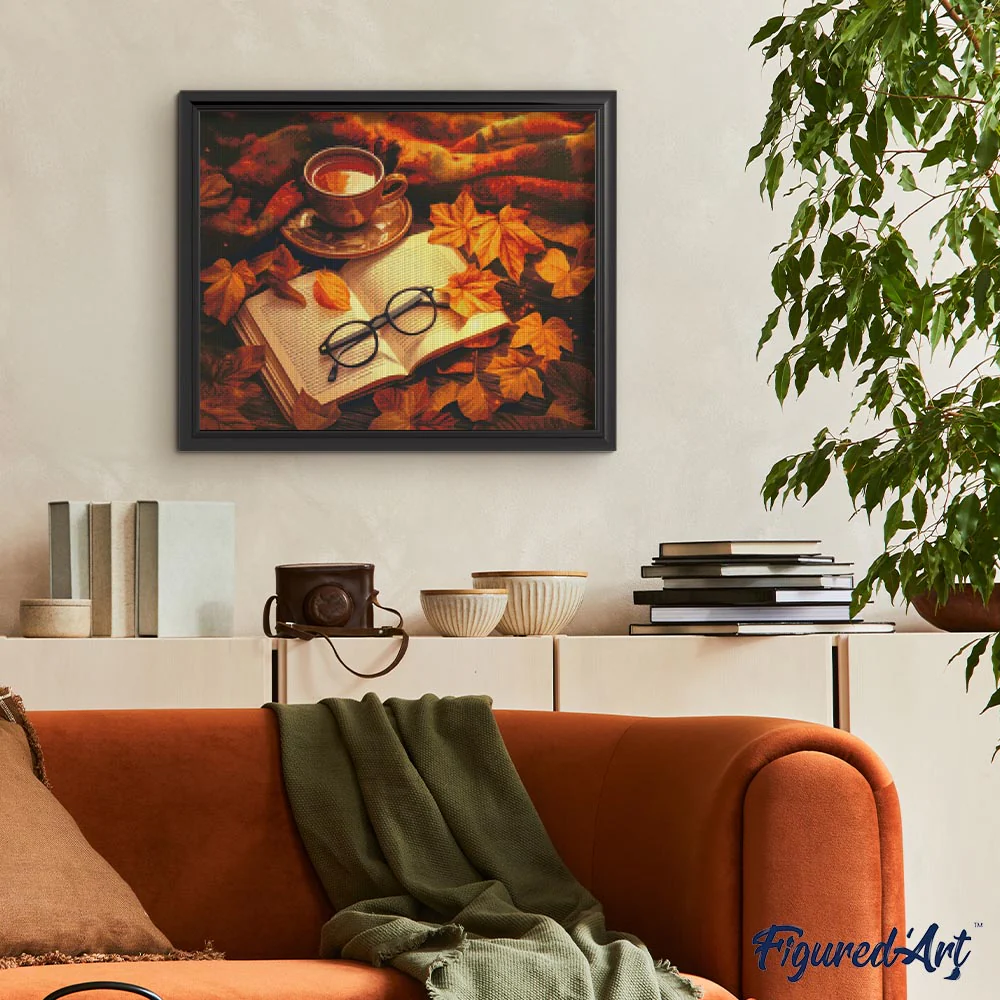 Diamond Painting - Autumn Tea and Book - Image 2