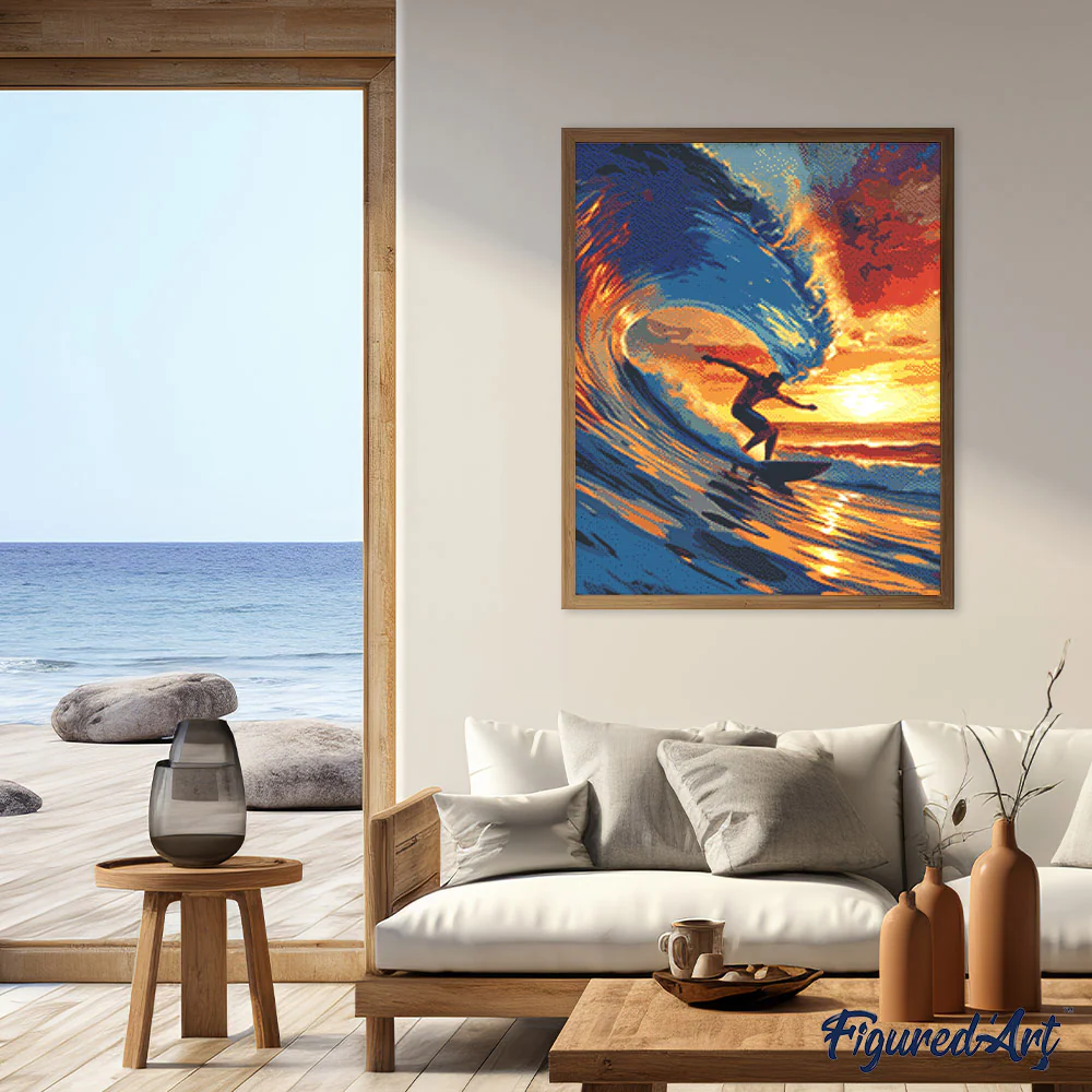 Diamond Painting - Big Wave Surfing 40x50cm canvas already framed - Image 2