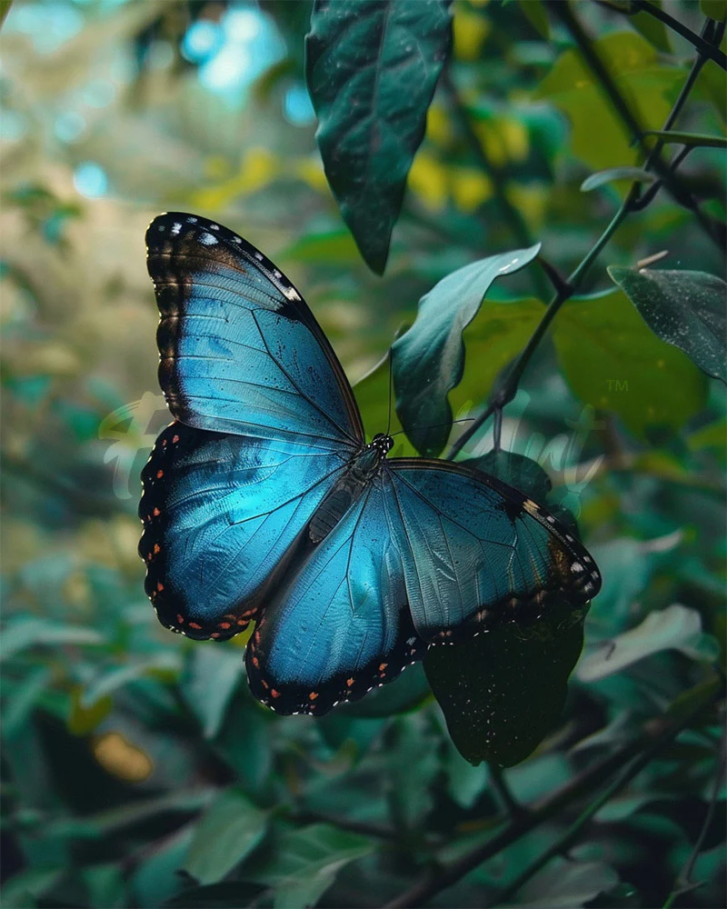 Diamond Painting - Blue Morpho Butterfly canvas already framed