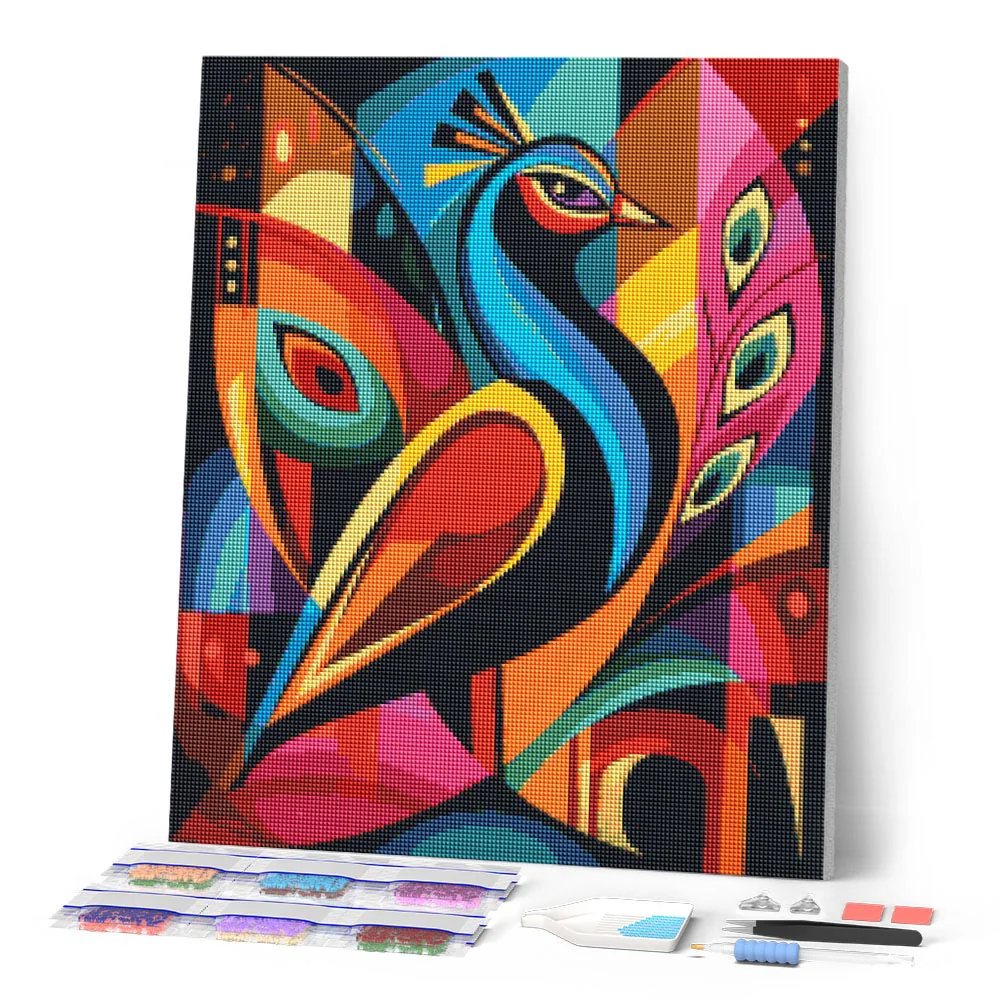 Diamond Painting - Bold Abstract Peacock 2 - Image 2