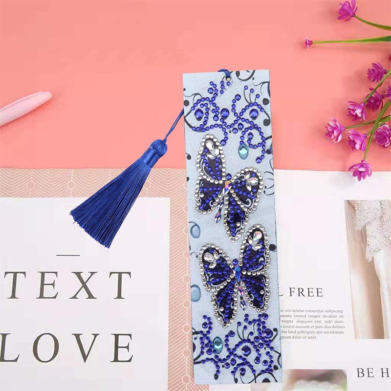 Diamond Painting Bookmark Blue Butterflies - Image 3