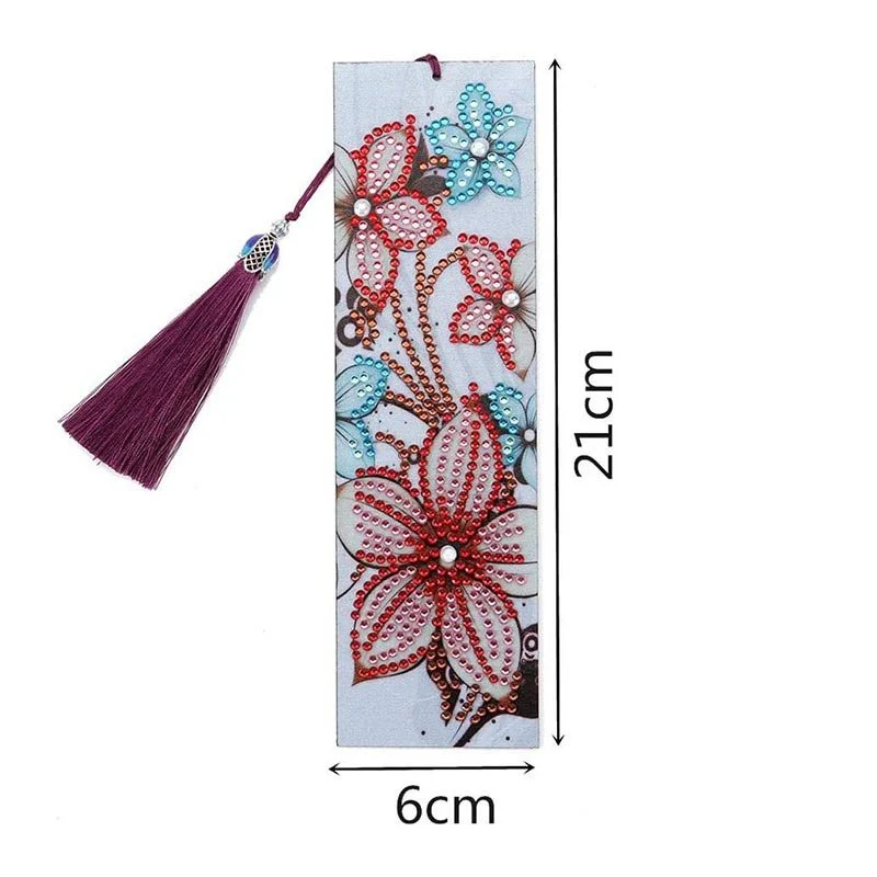Diamond Painting Bookmark Red Flowers - Image 5