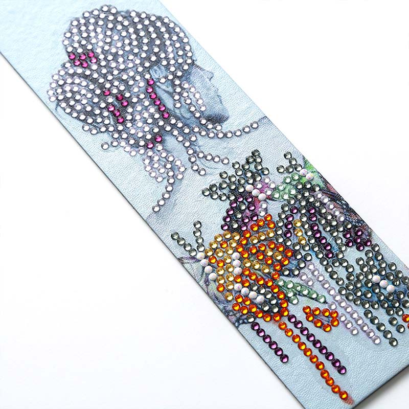 Diamond Painting Bookmark Woman with Flowers - Image 3