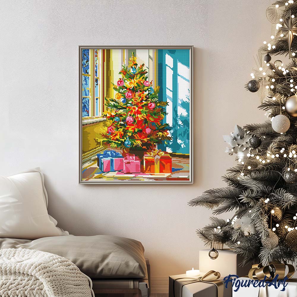 Diamond Painting - Bright Christmas Tree 40x50cm canvas already framed - Image 2