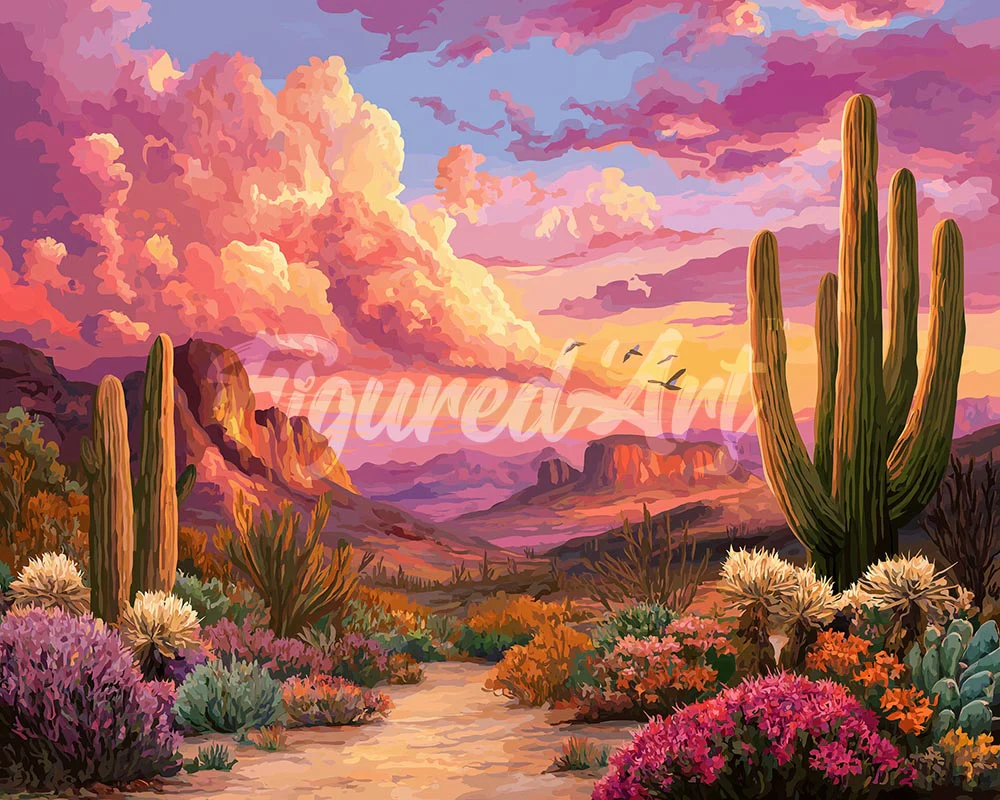 Diamond Painting - Cactus Valley at Sunset