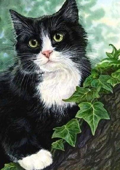 Diamond Painting - Cat on the branch