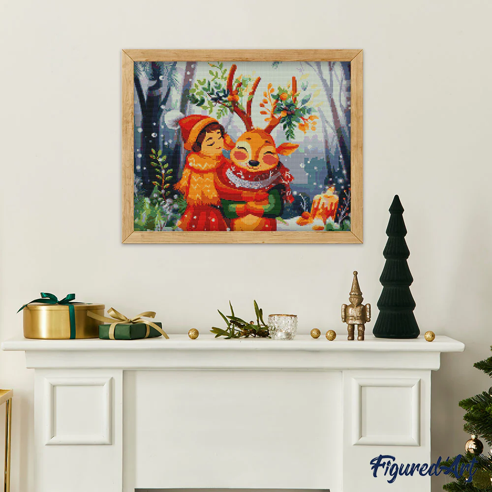 Diamond Painting - Christmas Woodland Friends canvas already framed - Image 2
