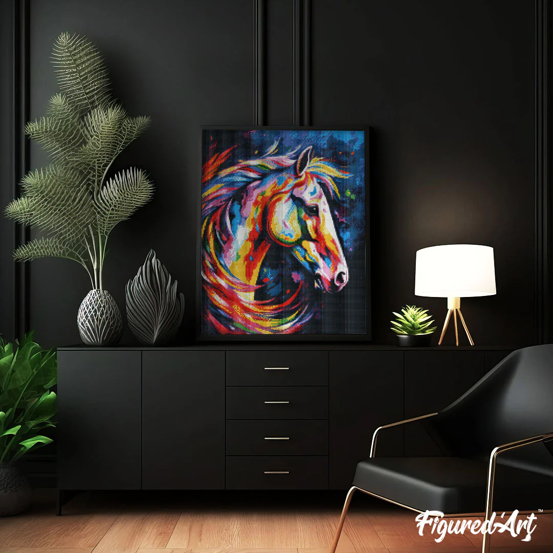 Diamond Painting - Colourful Abstract Horse - Image 2