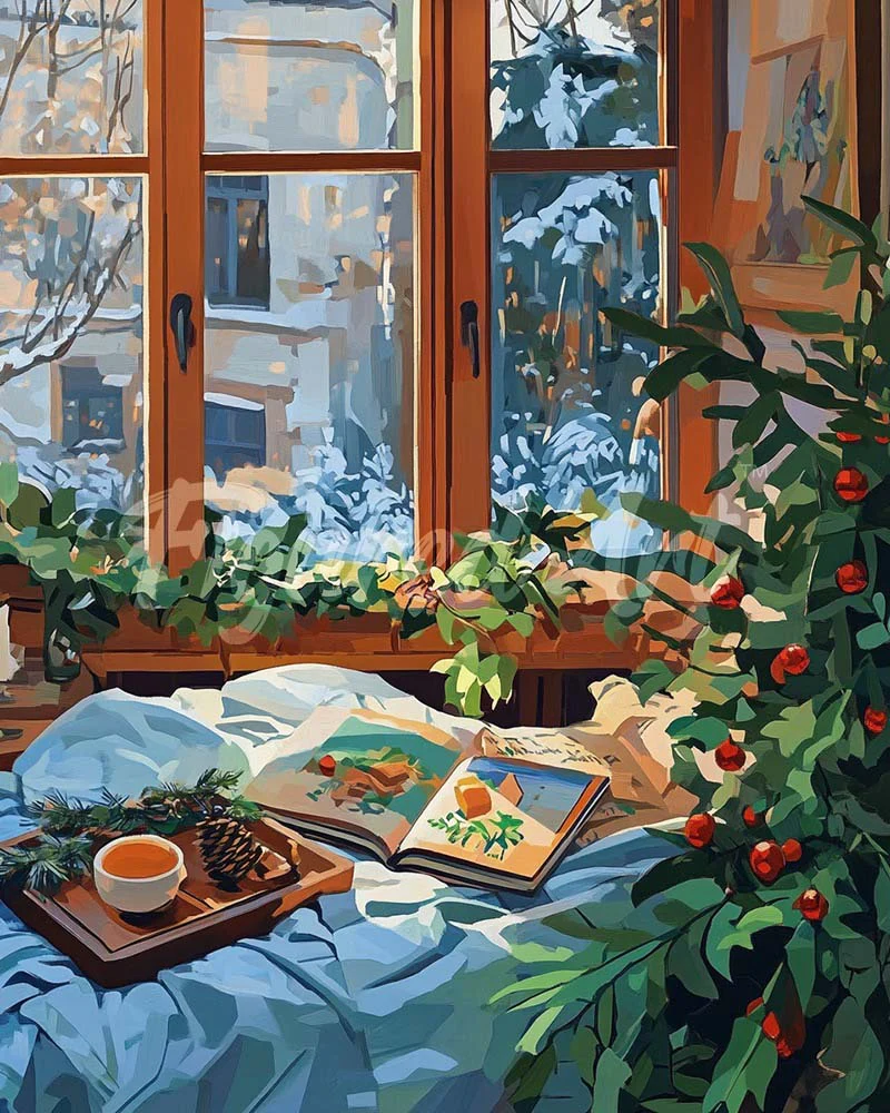 Diamond Painting - Cosy Winter in Bed