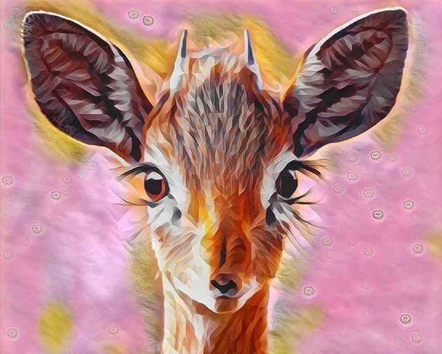 Diamond Painting - Cute doe 40x50cm canvas already framed