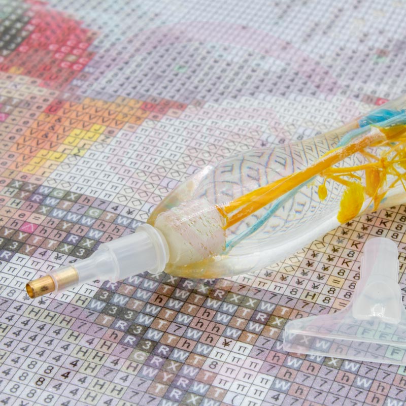 Diamond Painting Ergonomic Premium Pen Turquoise Orange Plants - Image 5