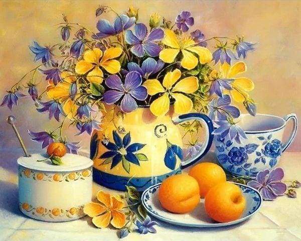 Diamond Painting - Flowers and Apricots