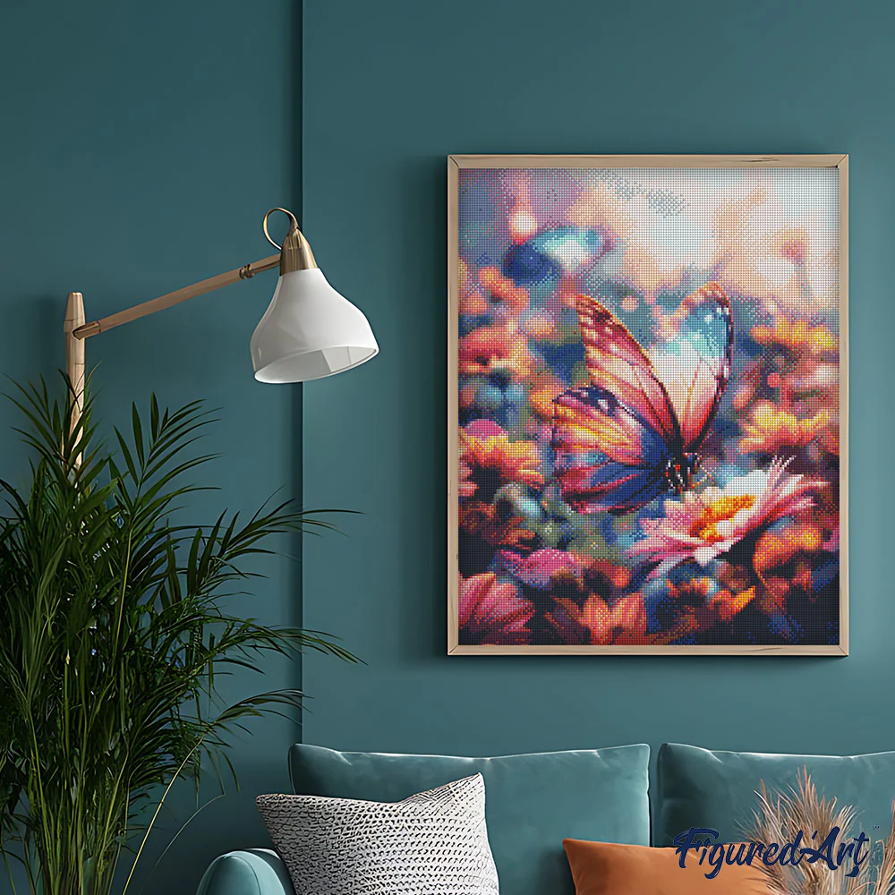 Diamond Painting - Foraging Butterfly canvas already framed - Image 2
