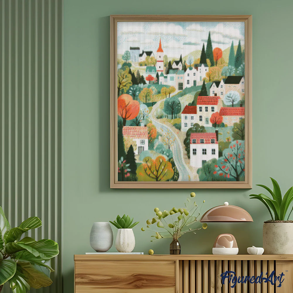 Diamond Painting - Green Enchanted Village - Image 2