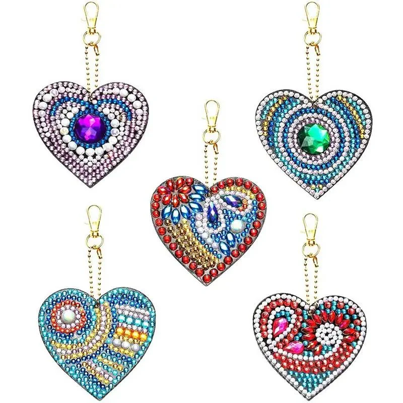 Diamond Painting Heart Pendant 5pc Set