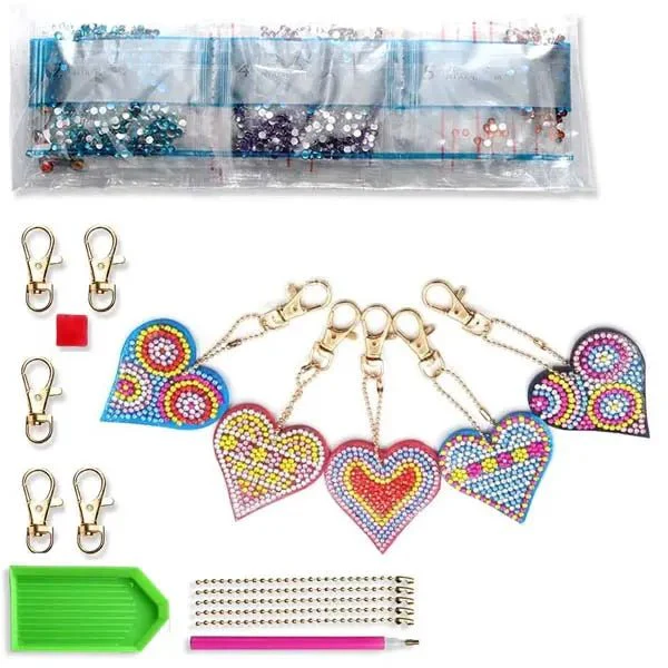 Diamond Painting Heart Pendant with 5pc Set - Image 4