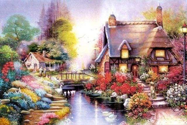 Diamond Painting - House and River