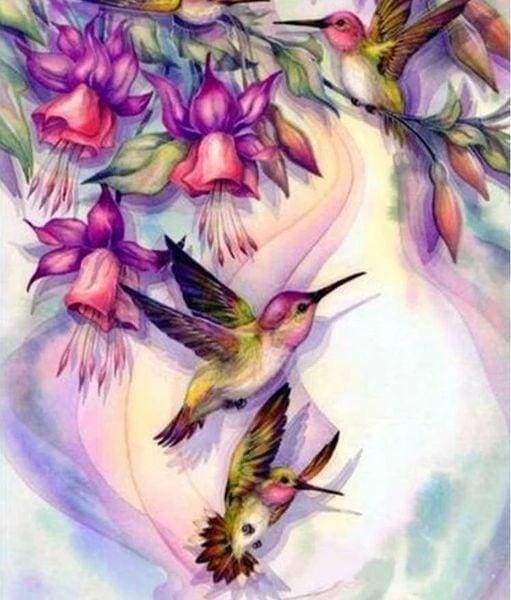Diamond Painting - Hummingbirds in Flight