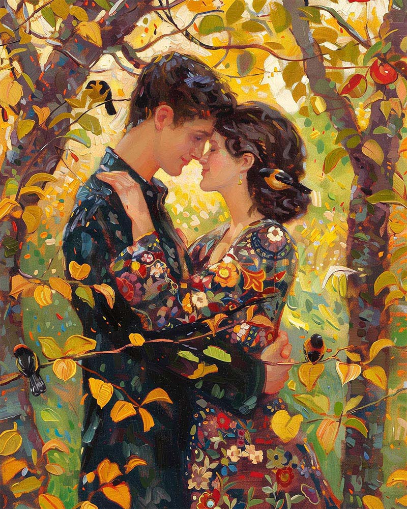 Diamond Painting - Klimt-inspired Autumn Embrace