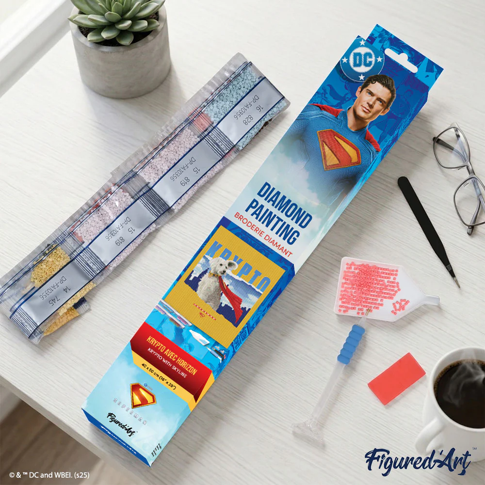 Diamond Painting - Krypto with Skyline - Image 4