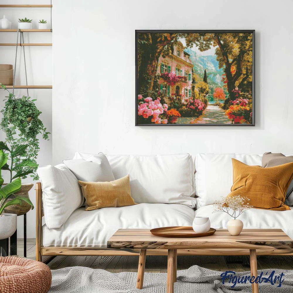 Diamond Painting - Lakeside Villa in Bloom - Image 2
