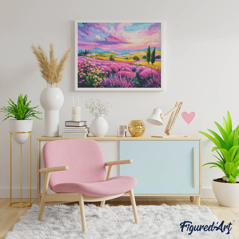 Diamond Painting - Lavender Hills at Sunset - Image 2