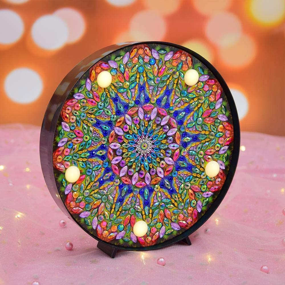 Diamond Painting LED Light Mandala Green - Image 5