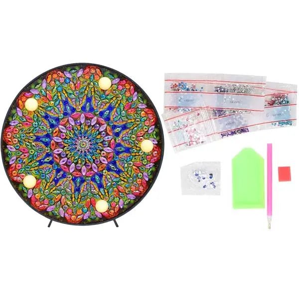 Diamond Painting LED Light Mandala Green - Image 7