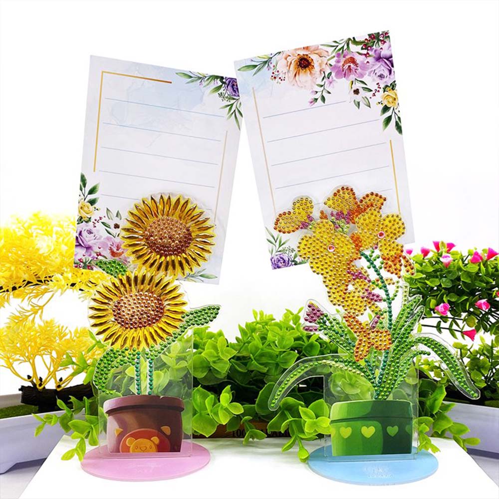 Diamond Painting Note Holder Flowers 2 Piece Set - Image 3