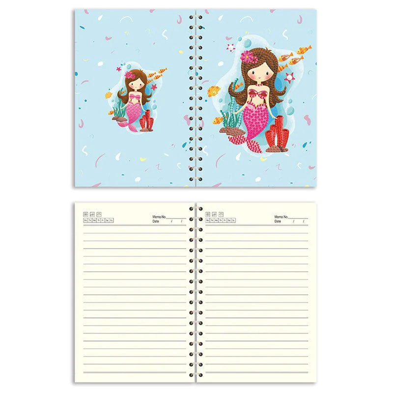 Diamond Painting Notebook Mermaid Light Blue - Image 3