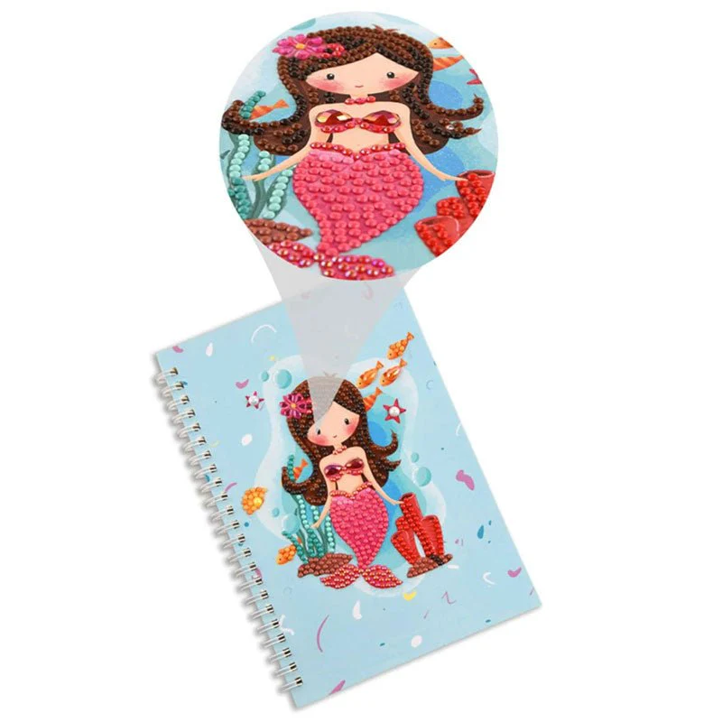 Diamond Painting Notebook Mermaid Light Blue - Image 4