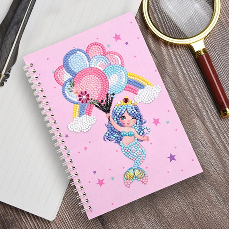 Diamond Painting Notebook Mermaid with Balloons - Image 2