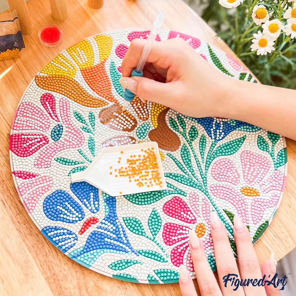 Diamond Painting on Wood Slice - Provence Spring - Image 6