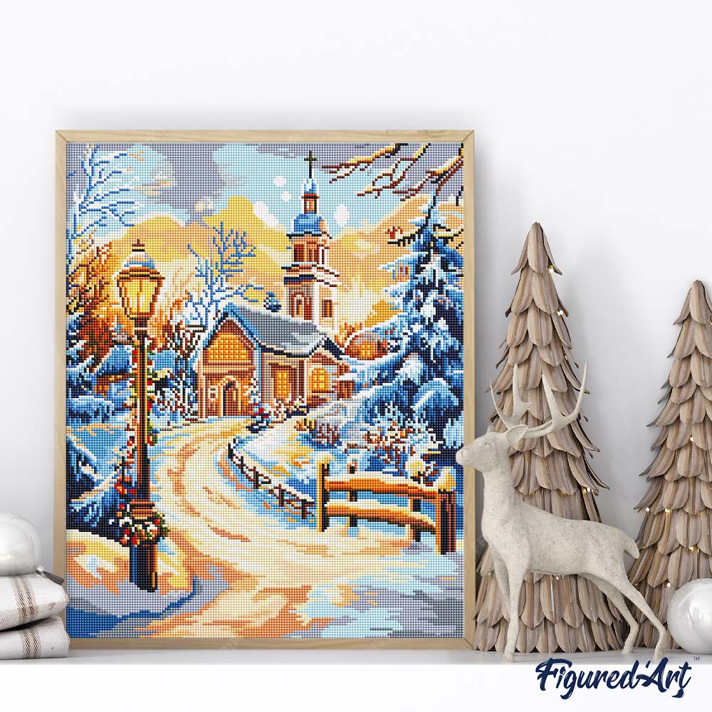 Diamond Painting - Path to the Chapel 40x50cm canvas already framed - Image 2