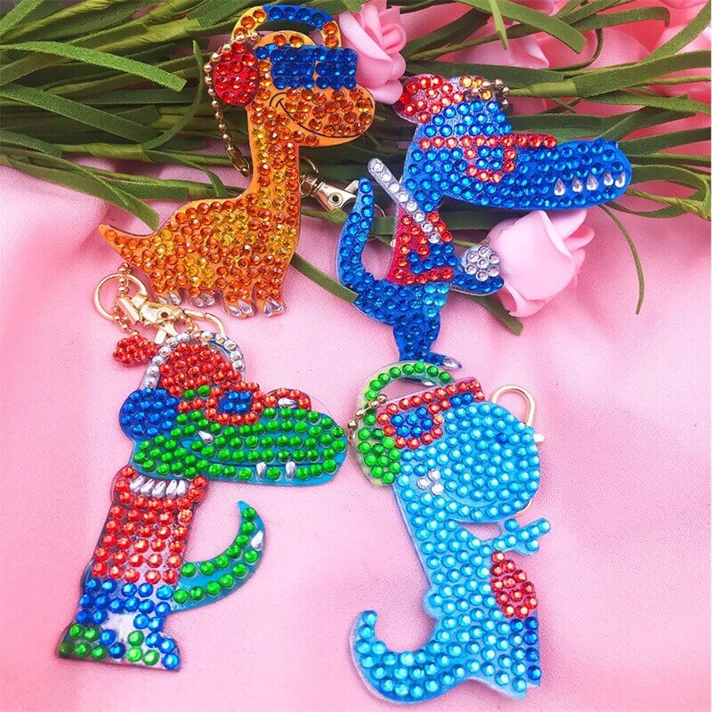 Diamond Painting Pendant Cool Dinosaurs 4-piece Set - Image 2