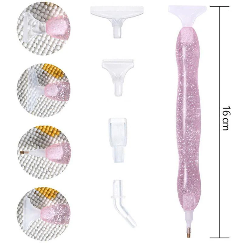 Diamond Painting Premium Pen Ergonomic Pink Glitter 5 Variants - Image 3