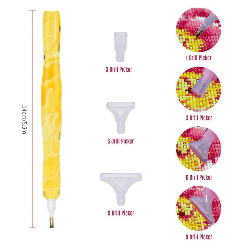 Diamond Painting Premium Pen Ergonomic Wave Yellow - Image 5
