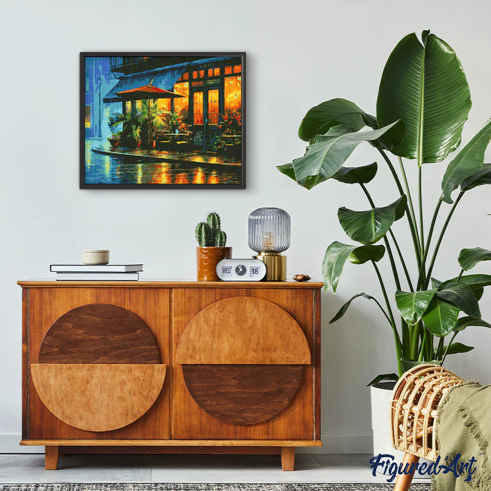 Diamond Painting - Rainy Cafe Corner - Image 2