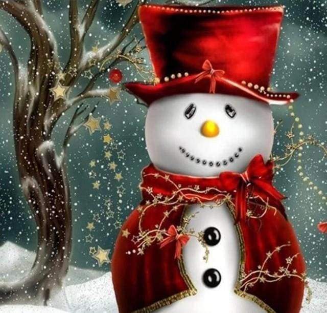 Diamond Painting - Snowman smiling